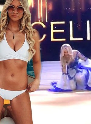 Güzellik yarışmasında iç çamaşırı düştü!