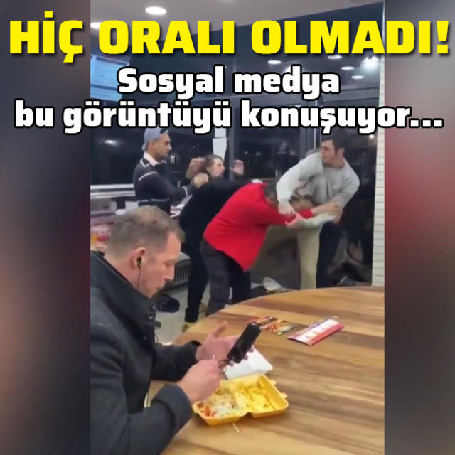 Ortalık birbirine girdi, o yemeğine devam etti!