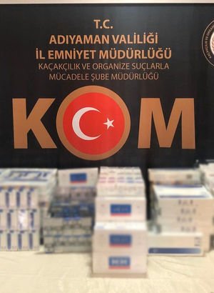 Adıyaman'da 1400 paket kaçak sigara ele geçirildi