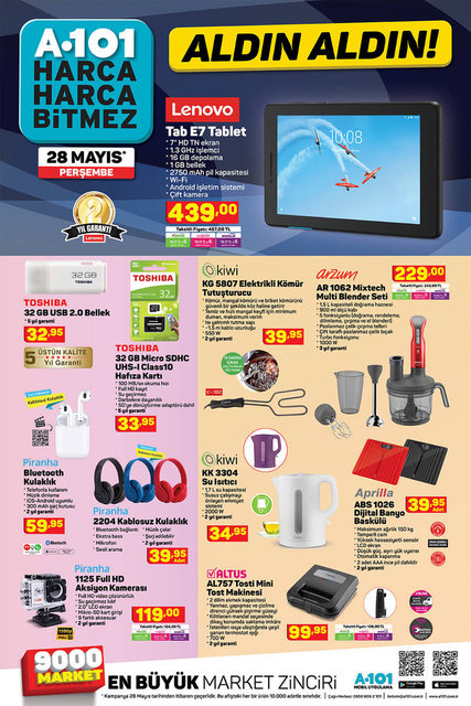 A101 28 Mayıs Aktüel ürünler kataloğu! A101 haftanın indirimli ürünler listesi