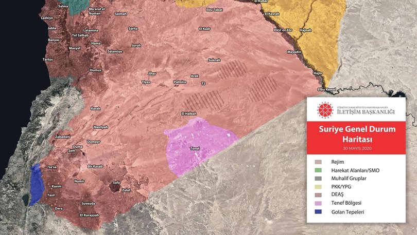 İletişim Başkanlığı Suriye'deki son durumu gösteren haritayı paylaştı