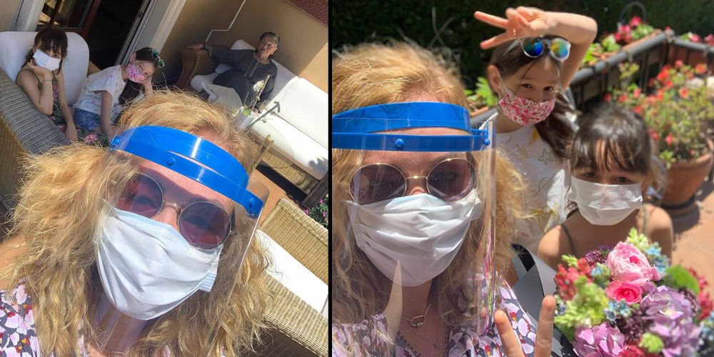 Bol önlemli anneanne ziyareti...