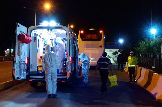 Koronavirüslü yolcu bulunduğu ihbarı yapılan otobüs, ekipleri harekete geçirdi