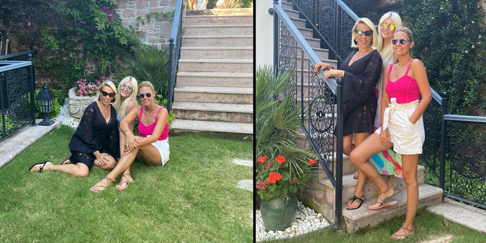 Dostlarını Cunda'da ağırladı