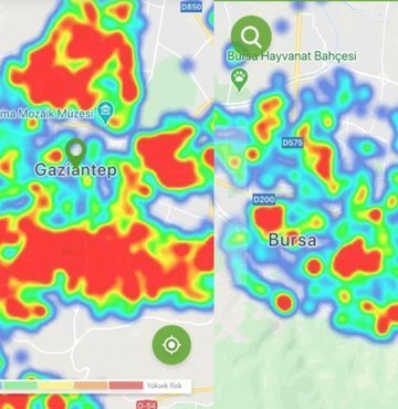 Sağlık Bakanı Fahrettin Koca, "Son 3 günde, ortalama vaka sayısının en çok arttığı iller: İstanbul, Ankara, Gaziantep, Mardin, Konya, Bursa, Diyarbakır. Yoğun bakım hasta sayımız, yeni vakaları takiben, artış eğiliminde. Tedbir varken, “Bugün vefat eden sayısı” kanıksanacak tablo değil" dedi. İşte Hayat Eve Sığar uygulamasına göre, o şehirlerde koronavirüs yoğunluk haritası
