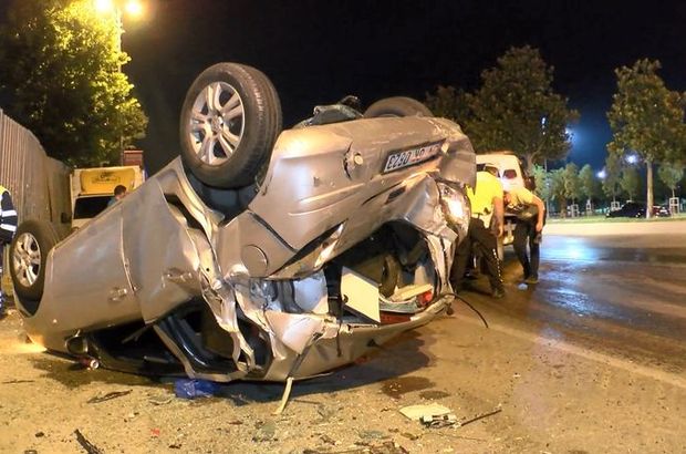 Maltepe'de feci kaza! Otomobil takla attı