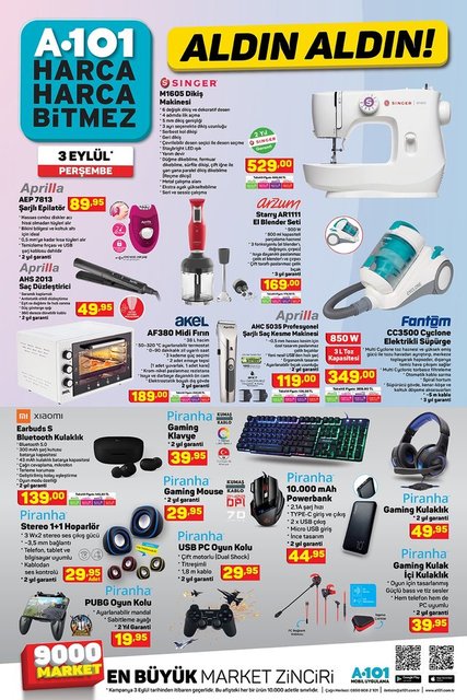 A101 aktüel ürünler kataloğu 3 Eylül 2020 Perşembe! A101 kataloğunda indirimli ne var?