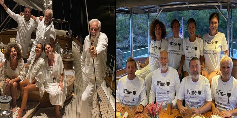 Teknede akşam yemeği...