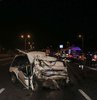 Ankara Çevre yolunda TIR’ın arkadan çarptığı otomobil hurdaya döndü. Kazada otomobilde bulunan 2 kişi kabin içerisinde sıkışarak hayatını kaybetti