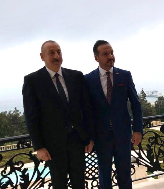 Azerbaycan Cumhurbaşkanı Aliyev ile Prof. Dr. Kürşad Zorlu.
