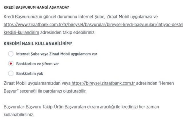 ziraat bankasi ihtiyac destek kredisi