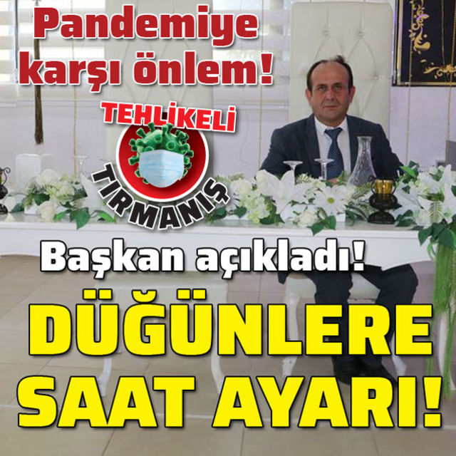 Pandemiye karşı önlem! Düğünlere saat ayarı!