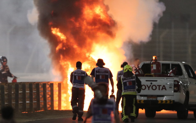Formula 1'de korkunç kaza videosu olay yarattı! F1 pilotu Romain Grosjean ölümle burun buruna...
