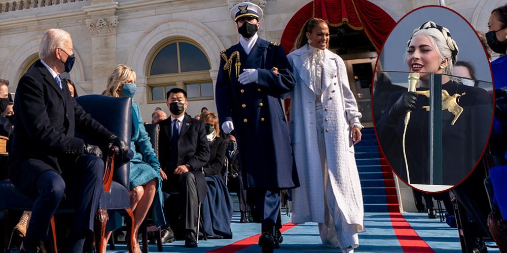 Gaga ve Lopez'den yemin töreninde konser