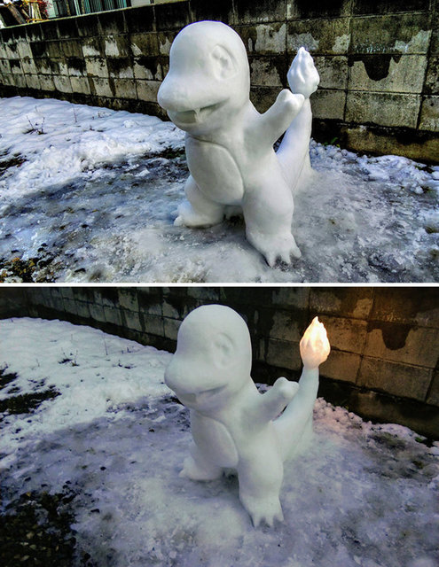 Japon sanatçının yaptığı kardan heykeller hayran bıraktı