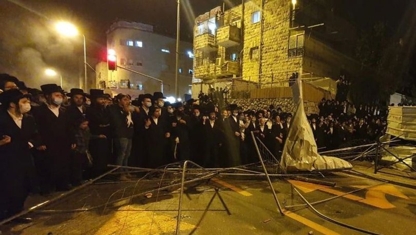 İsrail'de Ultra-Ortodoks Yahudilerden Kovid-19 tedbirlerine isyan: 13 polis yaralı