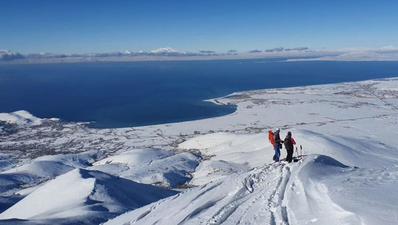 Artos Dağı'nın zirvesindeki kayak görüntüleri nefes kesti