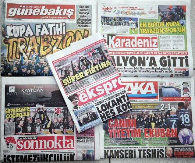 Trabzon yerel basınında "Süper Kupa" sevinci - HABERLER