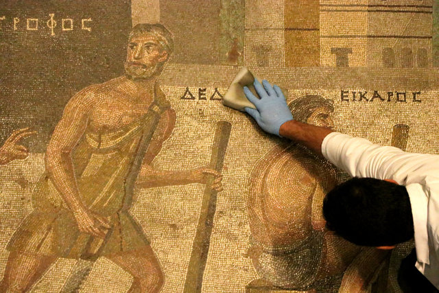 Zeugma Mozaik Müzesindeki eserler, böyle geleceğe aktarılıyor
