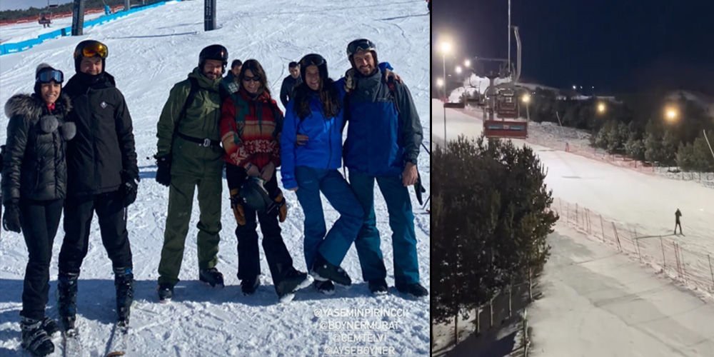 Palandöken'de ailece kayak...