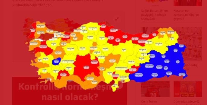 turkiye risk haritasi icin tikla yuksek riskli iller hangileri il il koronavirus risk haritasi gundem haberleri