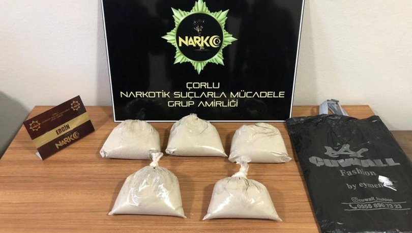 Tekirdağ'da ticari takside 5 kilogram uyuşturucu madde ele geçirildi