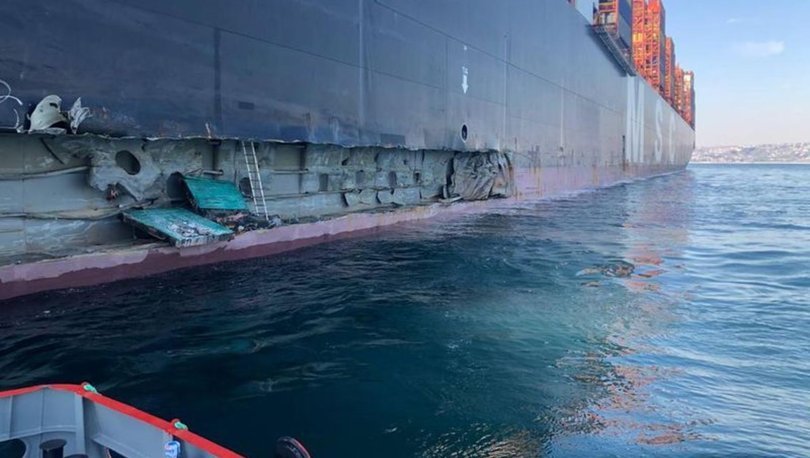 Son dakika: Ambarlı Limanı'nda iskeleye konteyner gemisi çarptı