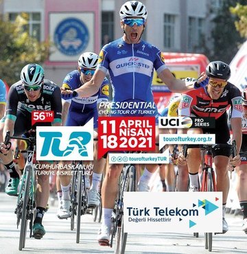 56. Cumhurbaşkanlığı Türkiye Bisiklet Turu, Türk Telekom’un iletişim ve teknoloji sponsorluğunda 11 Nisan Pazar günü Kapadokya’dan bisikletçilerin pedal çevirmesi ile başlayacak. 1388 kilometrelik tur, 18 Nisan Pazar tarihinde Kuşadası’nda son bulacak.