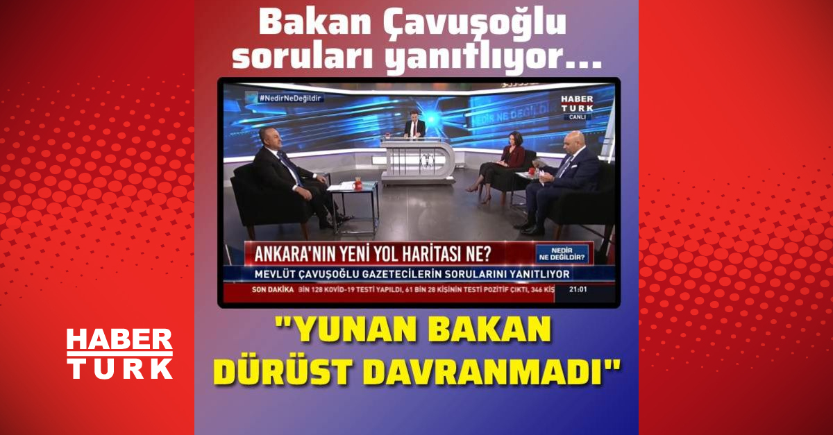 Ο υπουργός Εξωτερικών Mevlüt Çavuşoğlu απαντά σε ερωτήσεις στο Habertürk TV