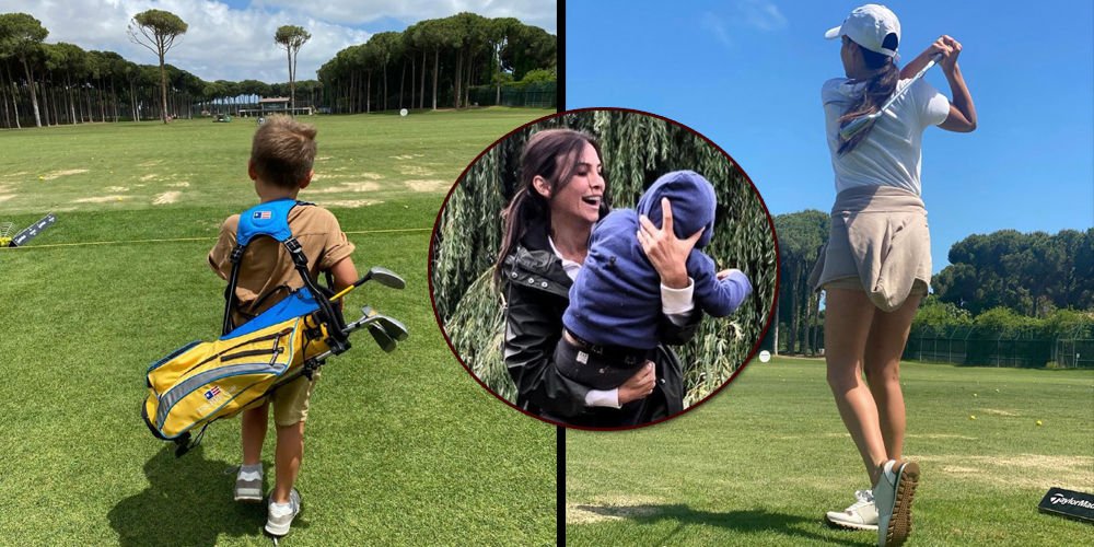 Anne ve oğul golf oynadı!