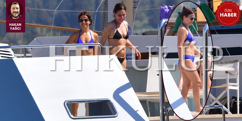 Teknede dostlarını ağırladı