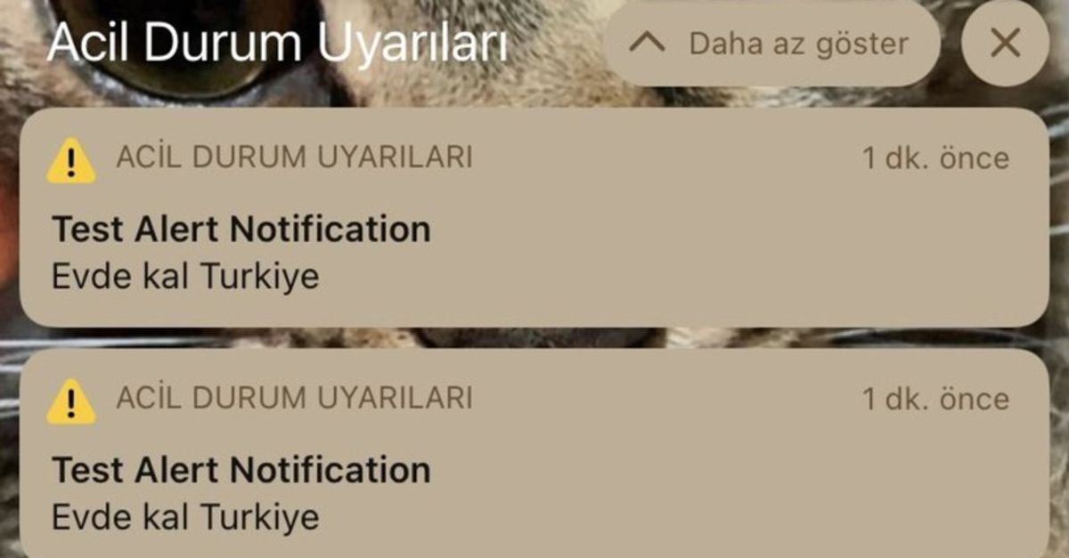 test alert notification nedir iphone acil durum evde kal turkiye uyarisina tepki