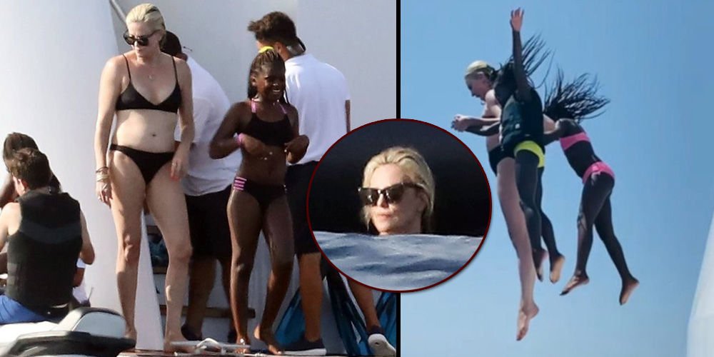 Charlize Theron'un tekne tatili