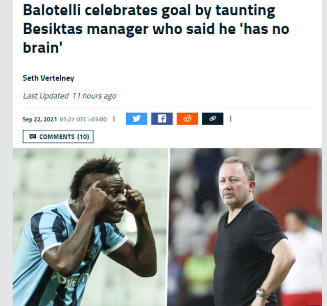 Balotelli'nin Sergen Yalçın'a hareketi dünya basınında!