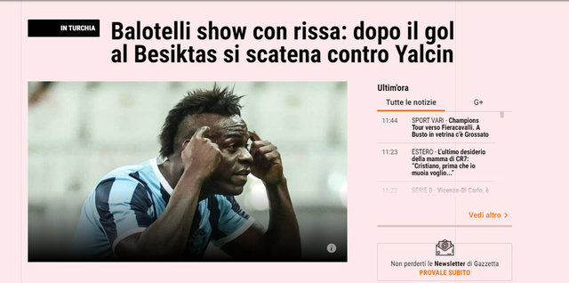 Balotelli'nin Sergen Yalçın'a hareketi dünya basınında!