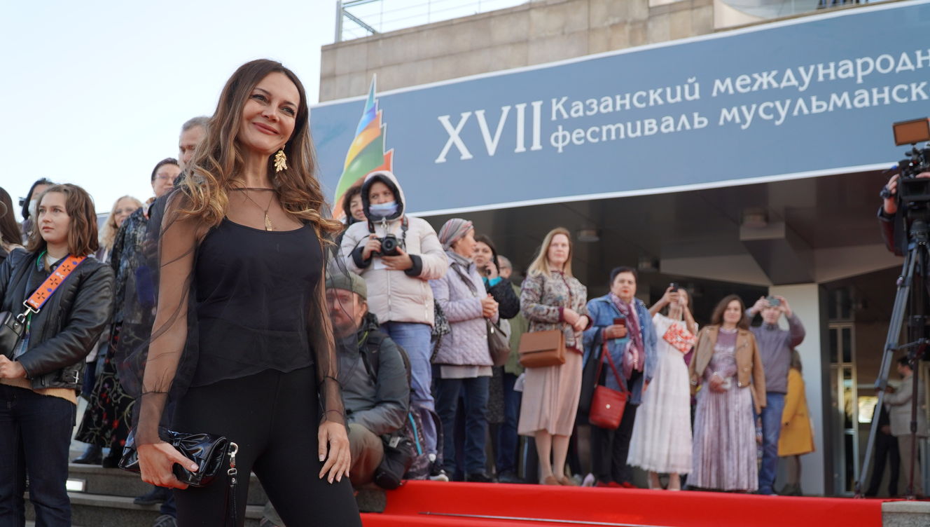 Eylem Kaftan, Uluslararası Kazan Müslüman Film Festivali'nin açılış töreninde. 