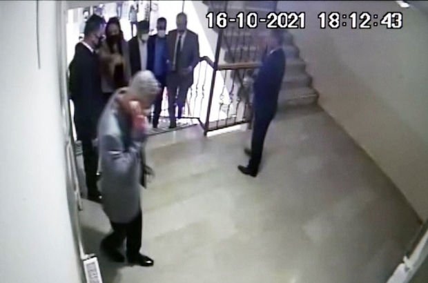 Davutoğlu'nun asansör kazası kamerada