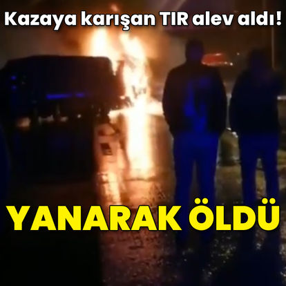 Tarsus'ta alev alan TIR'ın sürücüsü yanarak öldü