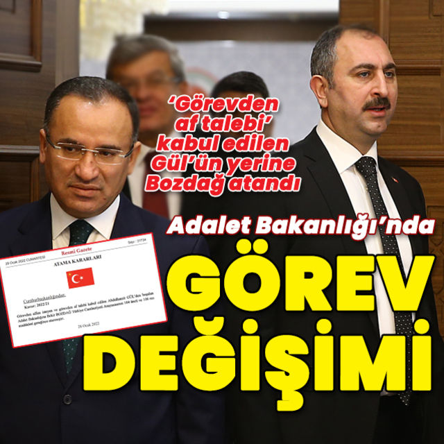 Adalet Bakanlığı'nda görev değişimi