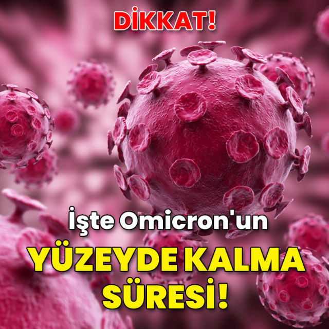 İşte Omicron'un yüzeyde kalma süresi!