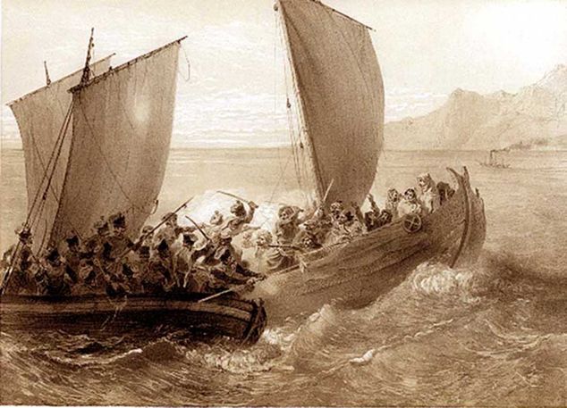 Bir 18. asır gravürü: Kazaklar, Karadeniz sahillerinde ufak bir Türk teknesine saldırıyorlar.