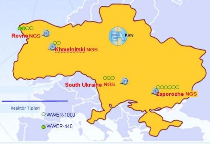 Zaporijya Nükleer Santrali, Kırım'ın kuzeyinde yer alıyor.