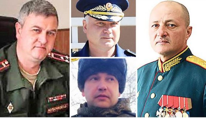 Ukrayna, (soldan sağa) Rus generaller Andrei Kolesnikov, Andrey Sukhovetsky, Oleg Mityaev ve Vitaly Gerasimov'un çatışmalarda öldüğünü iddia etti.