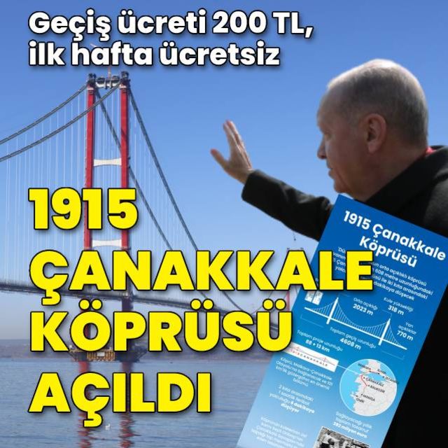 Cumhurbaşkanı Erdoğan, 1915 Çanakkale Köprüsü'nü açtı