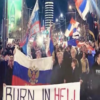 Sırbistan'da NATO protestosu