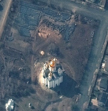 Buça'daki toplu mezar uydudan görüntülendi