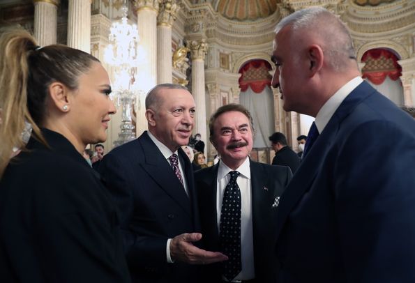Demet Akalın, President Erdoğan, Orhan Gencebay, Minister of Culture and Tourism Mehmet Nuri Ersoy