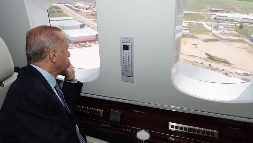 Cumhurbaşkanı Erdoğan, başkentteki sel bölgesinde