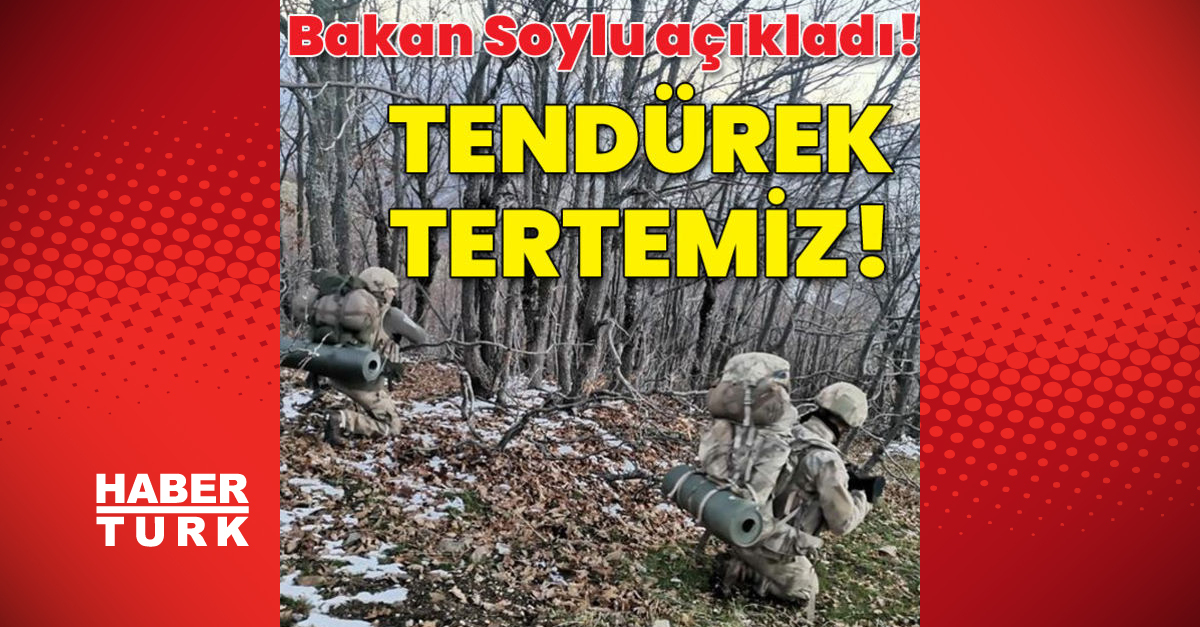 Son dakika haber: İçişleri Bakanı Soylu açıkladı: “Tendürek tertemiz!”