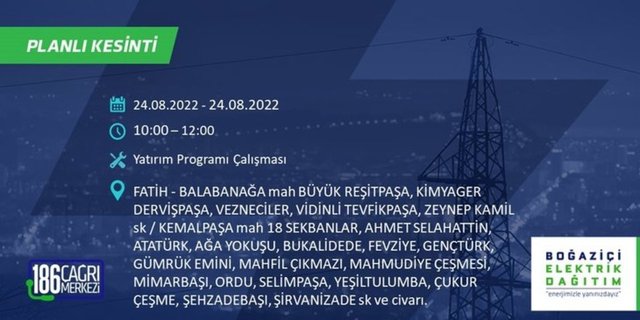 BEDAŞ duyurdu! İstanbul'da büyük elektrik kesintisi: 12 ilçede 8 saate varan kesinti olacak! İşte, elektriğin kesileceği ilçeler ve mahalleler